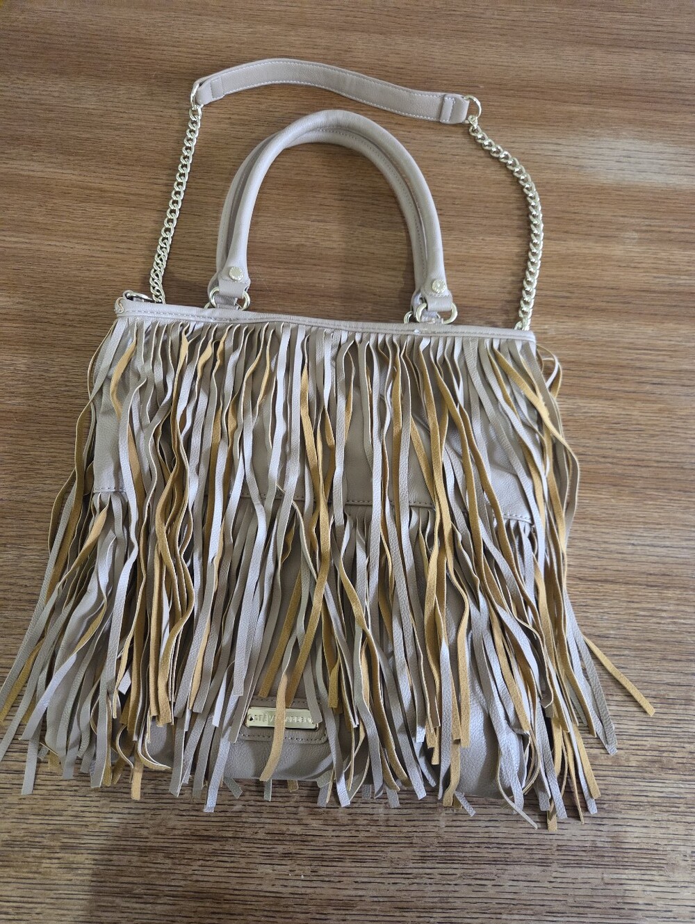 Steve Madden Fringe Boho Western Bag Beige And Tan